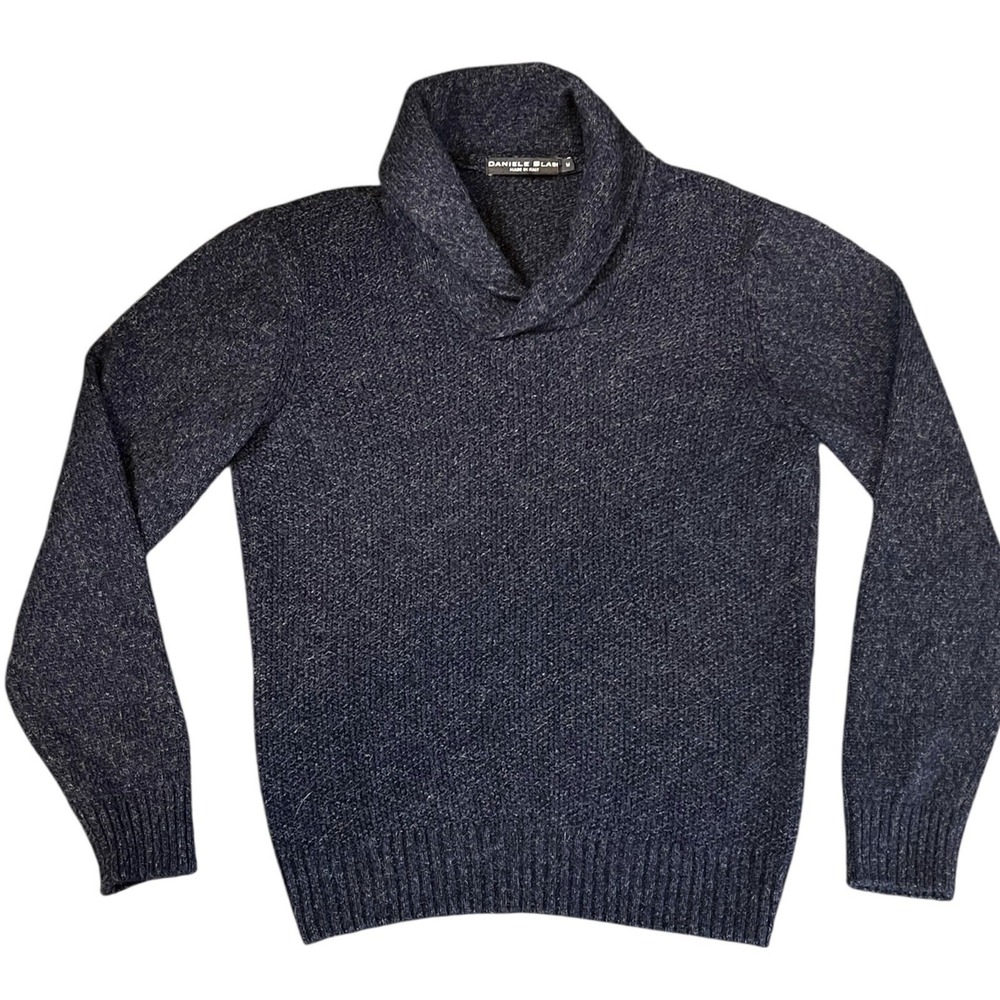 Daniele Blasi Men's Luxury Italian Shawl Collar‎ Pullover Knit Sweater Sz Med